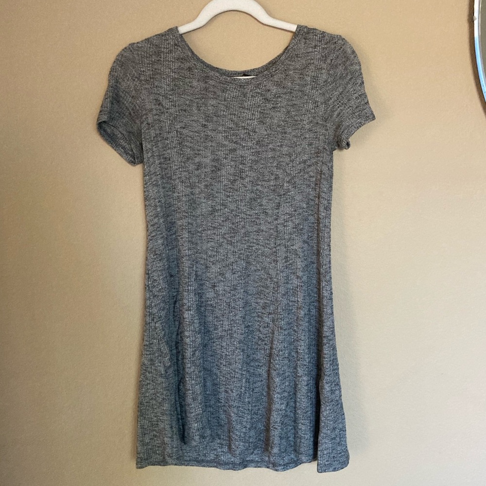 Forever 21 Grey Fitted Sweater Mini Dress (Sz M)